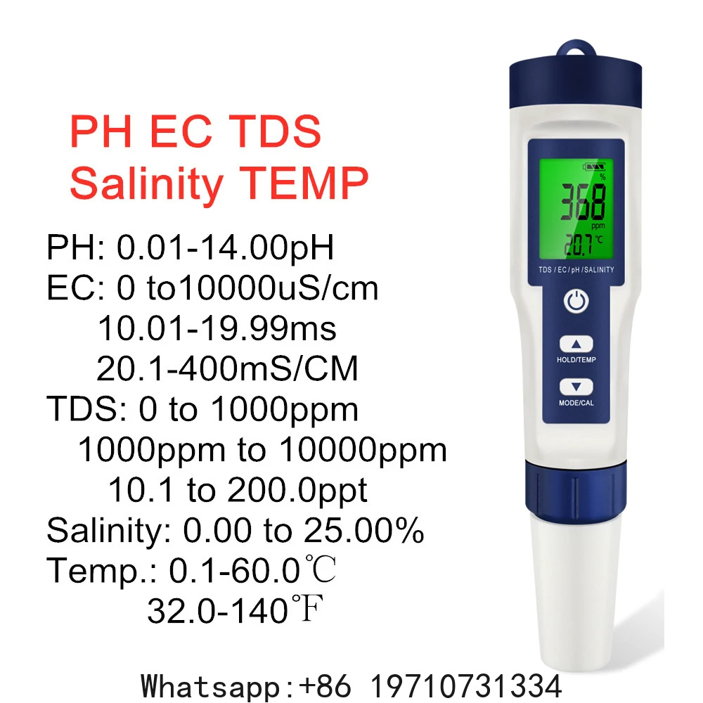 5 In 1 Digital PH Meter TDS EC - Ph Meter Digital Water Tester recension och pris