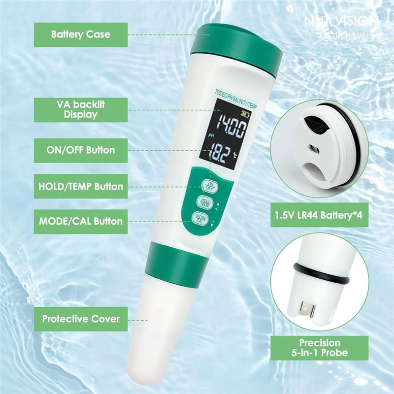 AT02-5 In1 Digital PH Meter Hi - Ph Meter Digital Water Tester recension och pris
