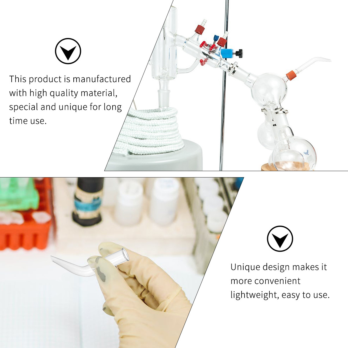 5Pcs Glass Distillation Tube T - Lab Equipment recension och pris