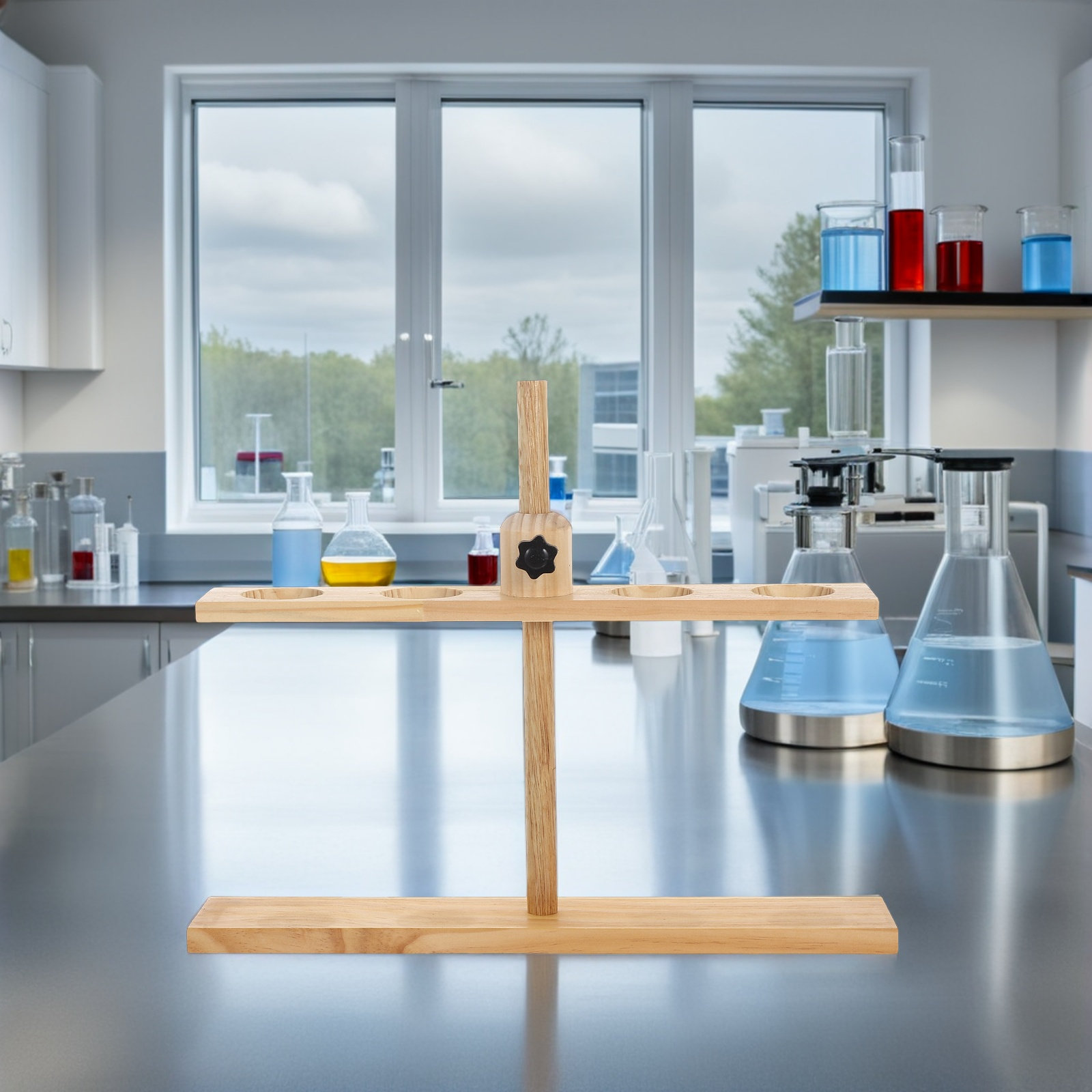 Wooden Separatory Funnel Stand - Lab Equipment recension och pris