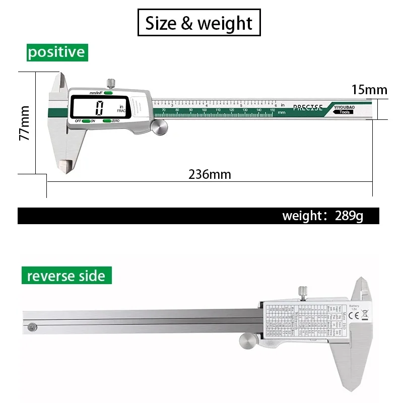 ET50 150mm Stainless Steel Cal - Digital Caliper 150Mm Stainless Steel recension och pris