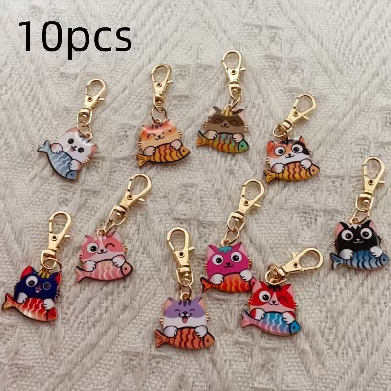 10pcs alloy printed cat keycha - Packaging recension och pris