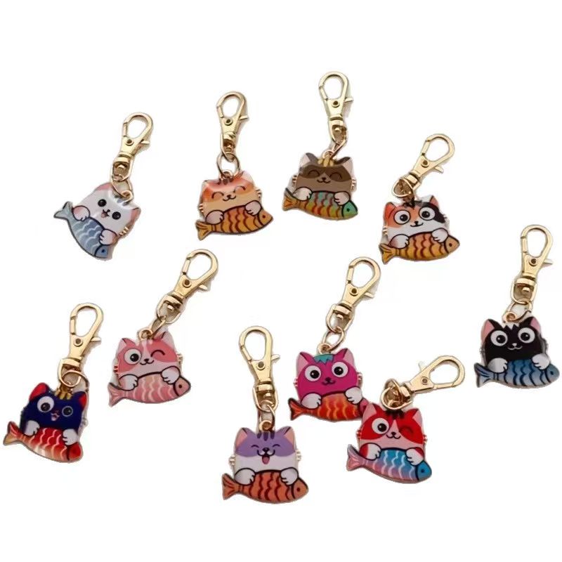 10pcs alloy printed cat keycha - Packaging recension och pris